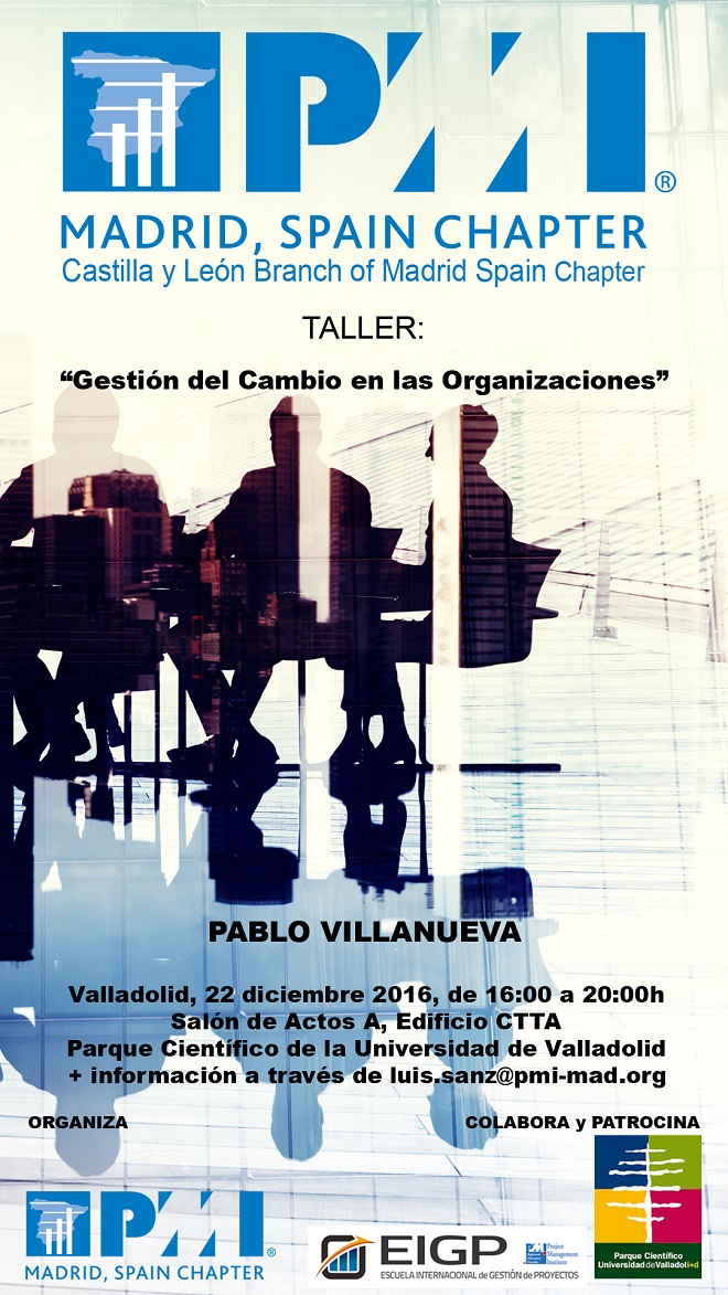 Cartel 660x1920 Taller Gestión del Cambio Pablo Villanueva